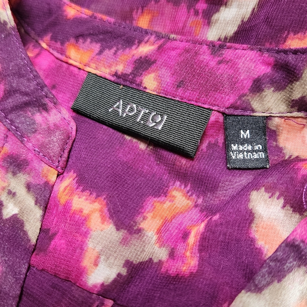 Apt. 9 Pink Graphic 3/4 Sleeve Blouse - Picture 2 of 2